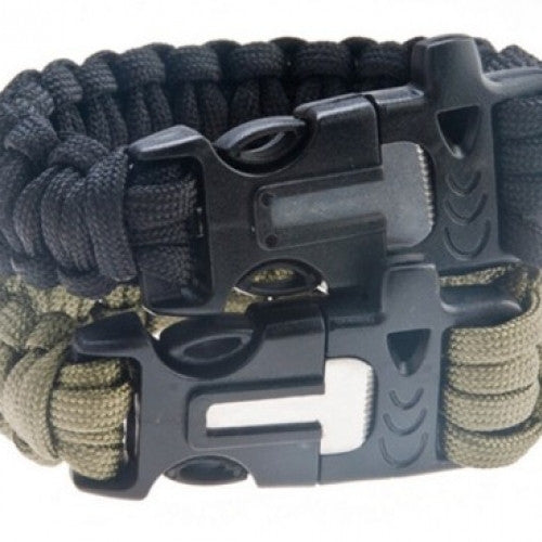 Army Utility Tactical Airsoft Paracord Whistle Lifesaving Bracelet